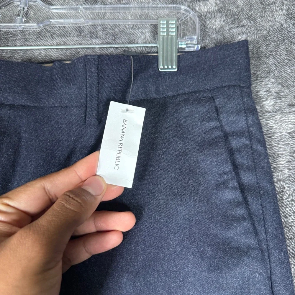 Banana Republic VBC Vitale Barberis Canonico 120s Wool Pants NWT 33x30 Navy